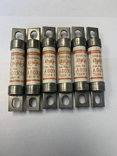 Gould Shawmut A60X35 Type 4 35A 600V Fuse "Lot of 6"0