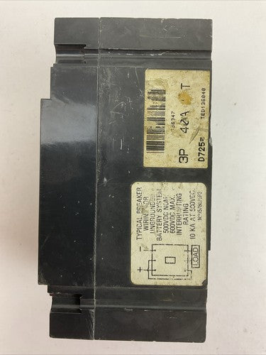 GE TED136040 40AMP 600VAC 250VDC 3POLE CIRCUIT BREAKER4