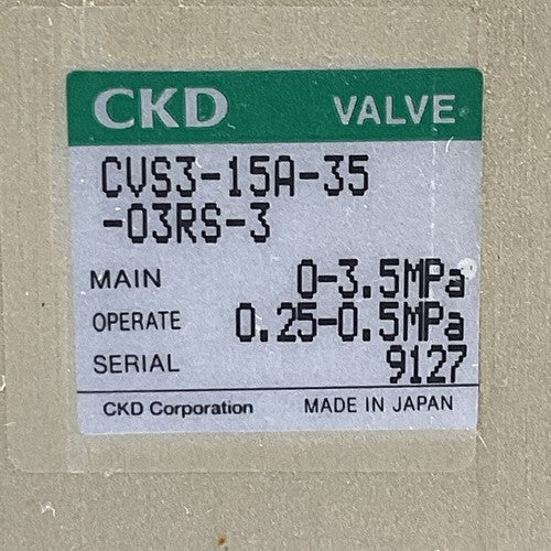 CKD CORP CVS3-15A-35-03RS-3 SOLENOID VALVE CVS315A3503RS31