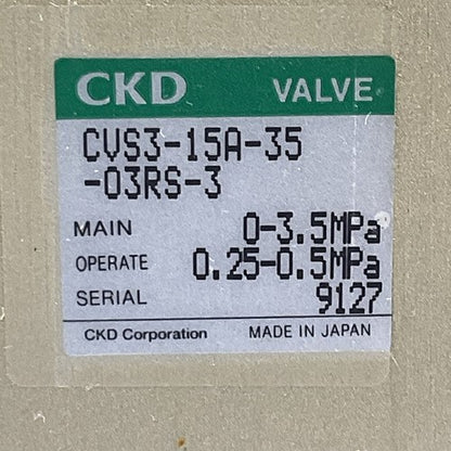CKD CORP CVS3-15A-35-03RS-3 SOLENOID VALVE CVS315A3503RS31