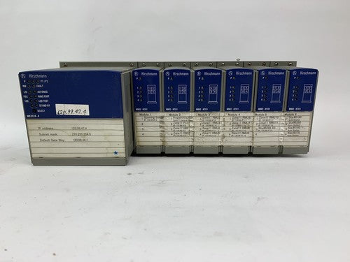 Hirschmann MS3124-4 Mice Switching Module with (6) MM2-4TX1 Media Modules0