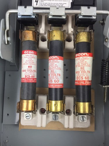 ITE F352H FUSIBLE SAFETY SWITCH 60 AMP 3POLE 600 VOLT WITH 3 60 AMP FUSE9