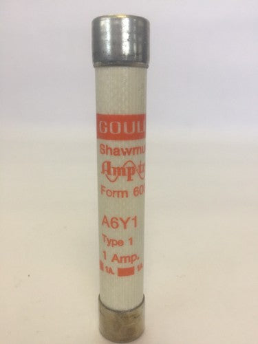 GOULD SHAWMUT AMP-TRAP A6Y1 FUSE 1AMP 600VAC FORM 600 TYPE 1 (LOT OF 10)0