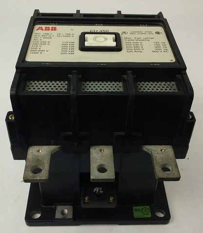 ABB EH450 CONTACTOR,  600V, 3PH, 525A, 400H.P., 3P, 355KW, EH, USED0