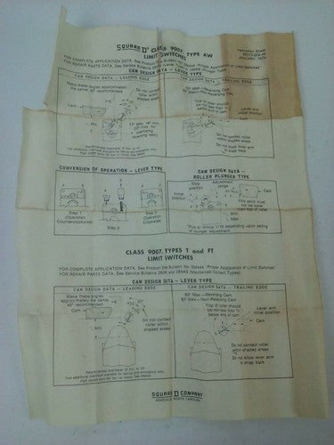 SQUARE D CLASS 9007 TYPE FTUD1 SERIES A 9007-FTUD1 LIMIT SWITCH 600V 15A6