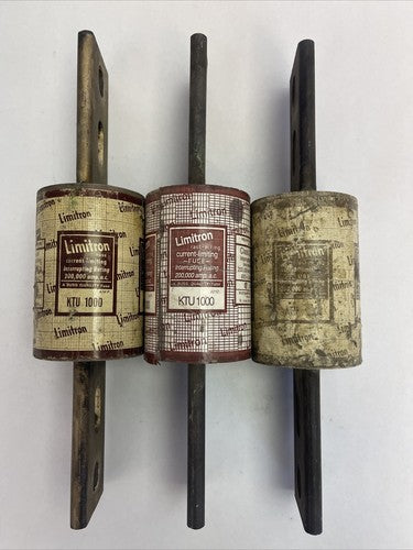 LIMITRON KTU1000 FAST ACTING CURRENT LIMITING FUSE 1000AMP 600VAC (LOT OF 3)0