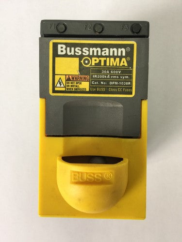 BUSSMAN OPTIMA OPM-1038R FUSE BLOCK HOLDER 30A 600V OPTIMA OVERCURRENT PROTECTIO0
