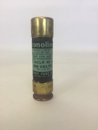 ECONOLIM NCLR 45 CURRENT LIMITING CLASS RK1 FUSE 45AMP 250VAC  (LOT OF 10)2