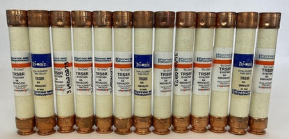 FERRAZ SHAWMUT TRS8R 8A 600V TRI-ONIC FUSE DUAL ELEMENT TIME DELAY (LOT OF 13)0