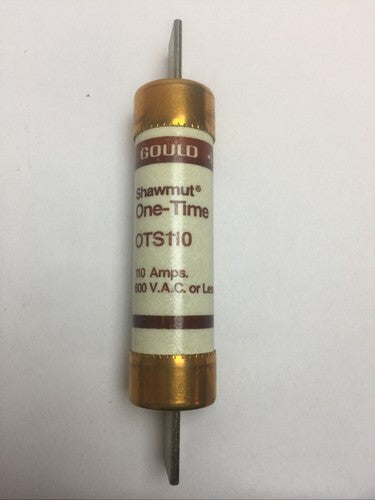 GOULD SHAWMUT OTS110 ONE-TIME FUSE 110AMP 600VAC CLASS K51