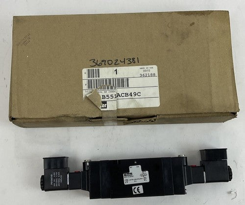 PARKER B551ACB49C SOLENOID VALVE 145PSI 24VDC 4.8W0