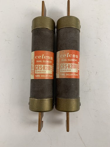 Cefco CRS-R200 200A 600V Class K5 Fuse "Lot of 2"0