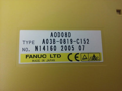 FANUC A0D08D TYPE A03B-0819-C152 INTERFACE MODULE, USED, MISSING FRONT COVER 1