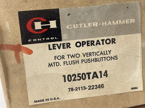 CUTLER HAMMER 10250TA14 LEVER OPERATOR FOR 2 VERTICALLY MTD. FLUSH PUSHBUTTONS1