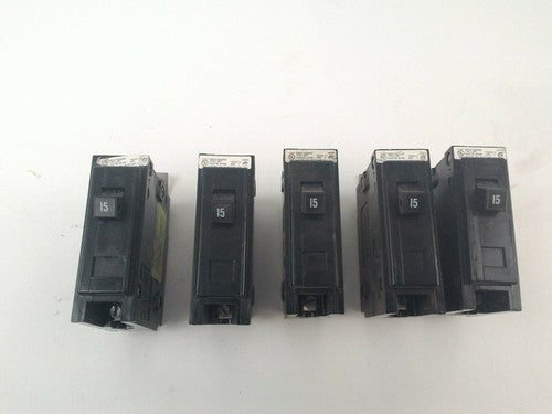 CUTLER HAMMER QBHW1015 CIRCUIT BREAKER ONE POLE (LOT OF 5)0