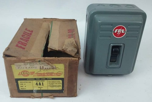 FPE 4A1 AC MANUEL MOTOR STARTER 2P SIZE 0 TYPE A 600V 2HP BULLENTIN 404 4004AA020