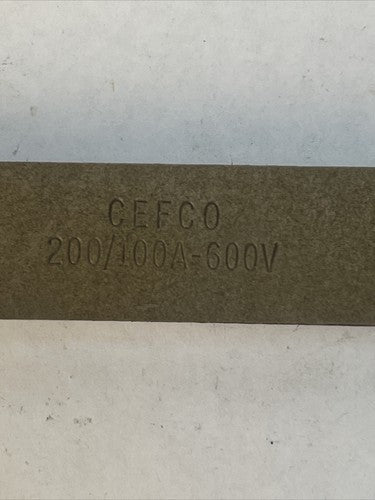 CEFCO 200/100A 600V FUSE REDUCER1