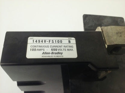 ALLEN BRADLEY 1494V-FS100 FUSE BLOCK, 3P, 100A, 600V BROKE PLASTIC PARTS 1