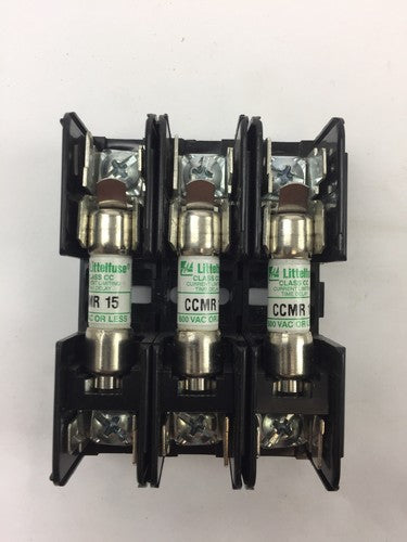 LITTELFUSE L60030C33PQ FUSEHOLDER WITH 3 CCMR 15 AMP FUSES1