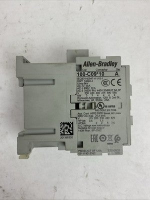 ALLEN BRADLEY 100-C09*10 SER A 600VAC 25AMP CONTACTOR 120/110/V 60/50HZ COIL1