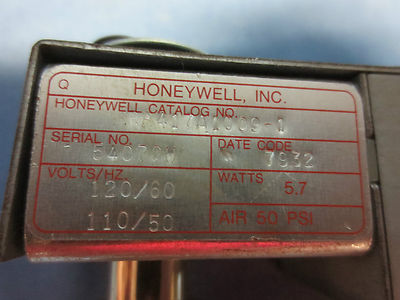 HONEYWELL RP417A1009-1 120VAC SOLENOID VALVE 50PSI, 5.7W1
