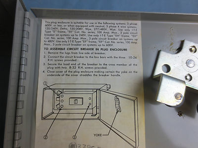 I-T-E BDEH4100 CIRCUIT BREAKER PLUG ENCLOSURE 100A 600V 4-POLE - NEW - NO HANDLE4