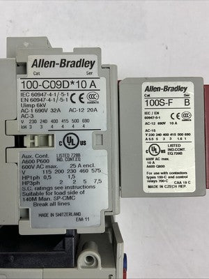 ALLEN BRADLEY STARTER (100S-C09DJ14C (100-C09D*10 +100S-F) + 193-EEBB 0.2-1.0A)2