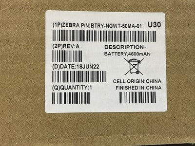 ZEBRA BTRY-NGWT-50MA-01 BATTERY BT-000362-50 4600mAh1