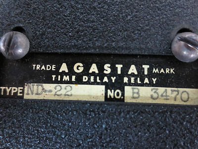 AGASTAT ND-22 TIME DELAY RELAY - 24VDC, 50/60Hz - NEW SURPLUS2