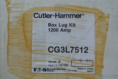 CUTLER-HAMMER CG3L7512 - BOX LUG KIT - 1200 AMP - NEW SURPLUS1