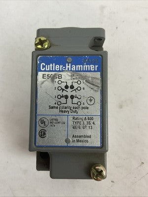 CUTLER HAMMER E50SB SWITCH BODY SERIES A2 E50RB RECEPTACLE SERIES A10
