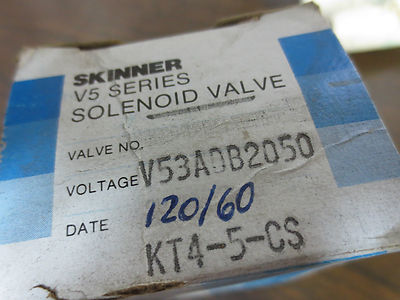 SKINNER V53ADB2050 V5-SERIES SOLENOID VALVE 50psi, 60Hz, 10W, NEW SURPLUS6