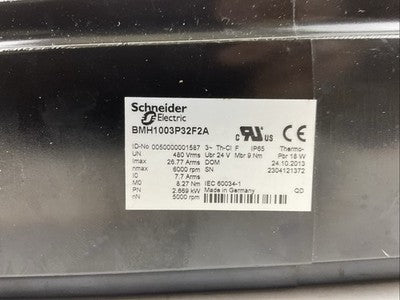 SCHNEIDER BMH1003P32F2A SERVO MOTOR 6000RPM NEUGART PLHE 801