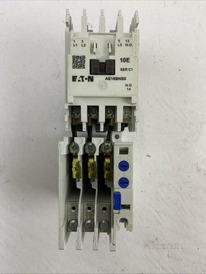 EATON STARTER AE16BNS0 600VAC 10A 3PH 7.5HP 3POLE COIL 120V C306DN3 NO HEATERS0