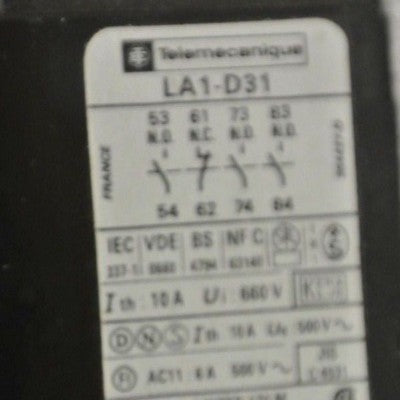TELEMECANIQUE LA1-D31 / AUXILIARY CONTACT BLOCK1