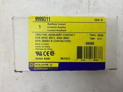SQUARE D 9999D11 AUXILIARY CONTACT SER B 1NO/1NC0