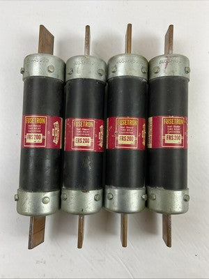 FUSETRON FRS200 TIME DELAY DUAL ELEMENT 600VAC 200AMP CLASS K5 FUSE (LOT OF 4)0