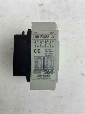 ALLEN BRADLEY 195-FA22 SER A CONTACT BLOCK2