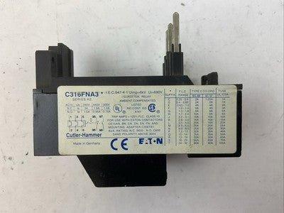 CUTLER HAMMER C316FNA3* OVERLOAD RELAY 3.5-5A1
