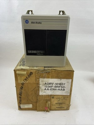 ALLEN BRADLEY 1336S-BRF50-AA-EN4-HAB SER D AC DRIVE 5HP 460V SENSORLESS VECTOR0