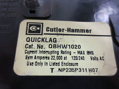 CUTLER-HAMMER QBHW1020 CIRCUIT BREAKER 20A 120/240 VAC - SINGLE-POLE - LOT of 32