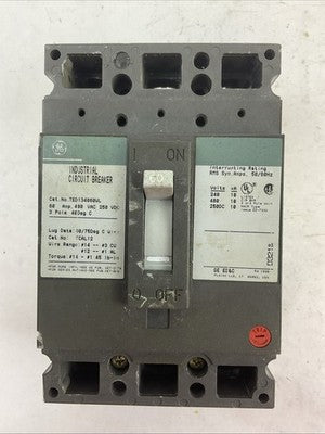 GE TED134060WL INDUSTRIAL CIRCUIT BREAKER 60AMP 480VAC 250VDC 3POLE0