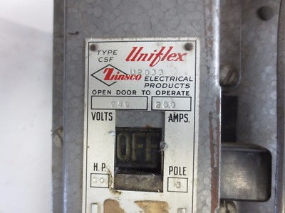 ZINSCO U2033 - 240V, 200A, 3-POLE BUS PLUG / SWITCH - 30HP1