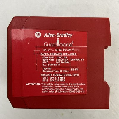 ALLEN BRADLEY 440R-ZBR520AZ1 SER A 120VAC 24VDC GUARD MASTER SAFETY RELAY3