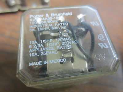 POTTER & BRUMFIELD KUP-14A35-120 - RELAY - INDUSTRIAL RATED 10A, 1/2HP0