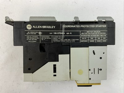 ALLEN BRADLEY 190-CPS40* SER A COORDINATED PROTECTED STARTER 480Y/277VAC1