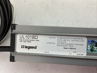 LEGRAND UL101BD PLUG-IN OUTLET CENTER 15A 120VAC 60HZ1