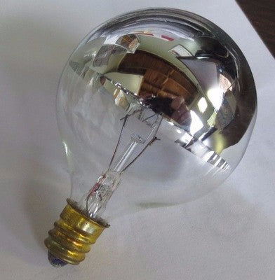ABCO 03152 HALF CHROME LIGHT BULB - 40W, 120V - G-16-1/2 - CANDELABRA BASE - NEW0