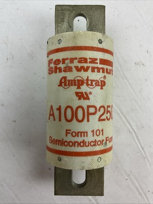 FERRAZ SHAWMUT AMP-TRAP A100P250-4 FORM 101 SEMICONDUCTOR FUSE 250A 1000VAC0