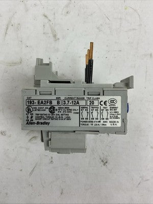 ALLEN BRADLEY 193-EA2FB SER B OVERLOAD RELAY 3.7-12A2